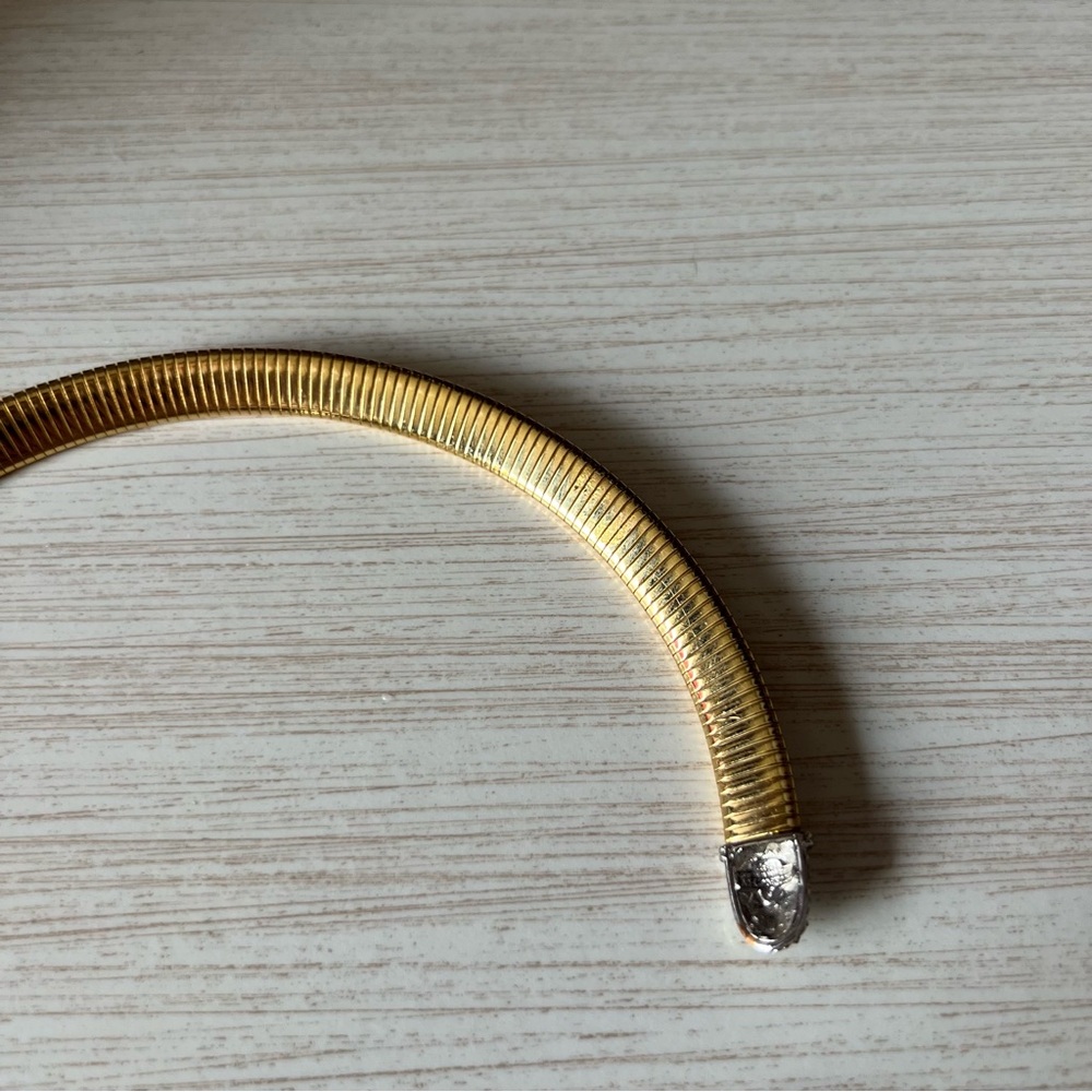 Vintage Givenchy 1980's Signed Gold Plated Crystal Choker Necklace - Picture 7 of 10